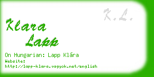 klara lapp business card